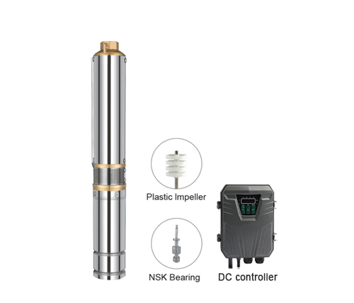 2EPC Brushless DC Motor Submersible Solar Deep Well Pump