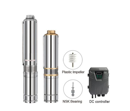 3EPC DC Motor Plastic Impeller Solar Deep Well Pump