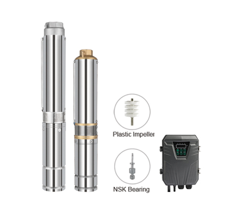 4ELR DC Motor Stainless Steel Plastic Impeller Solar Deep Well Pump