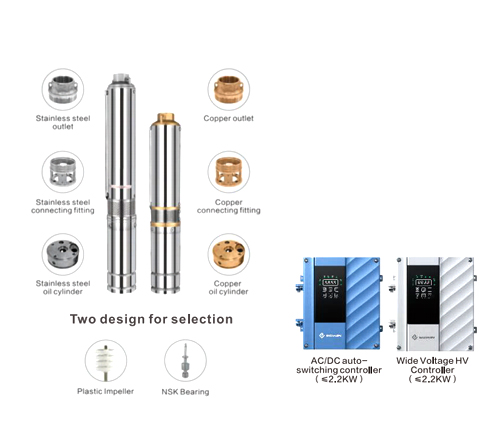 3HVPC Wide Voltage Brushless DC Motor Submersible Solar Deep Well Pump
