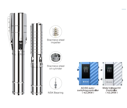 4/6ADSCW AC/DC Hybrid Brushless Water Filled Solar Deep Well Pump