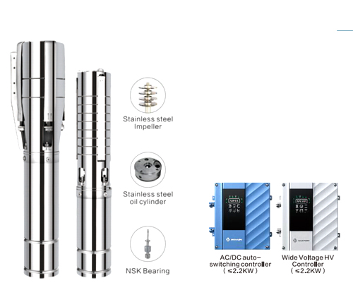 4/6HVSCW Wide Voltage Water-Filled Motor Stainless Steel Impeller Solar Deep Well Pump