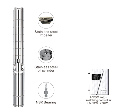 6ADSC AC/DC Powered Solar Deep Well Pump with S/S Impeller 6ADSC AC/DC Powered Solar Deep Well Pump with S/S Impeller